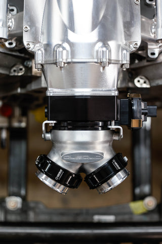 Billet 'Y' with dual 2.5" Inlets for 4" Throttle Body