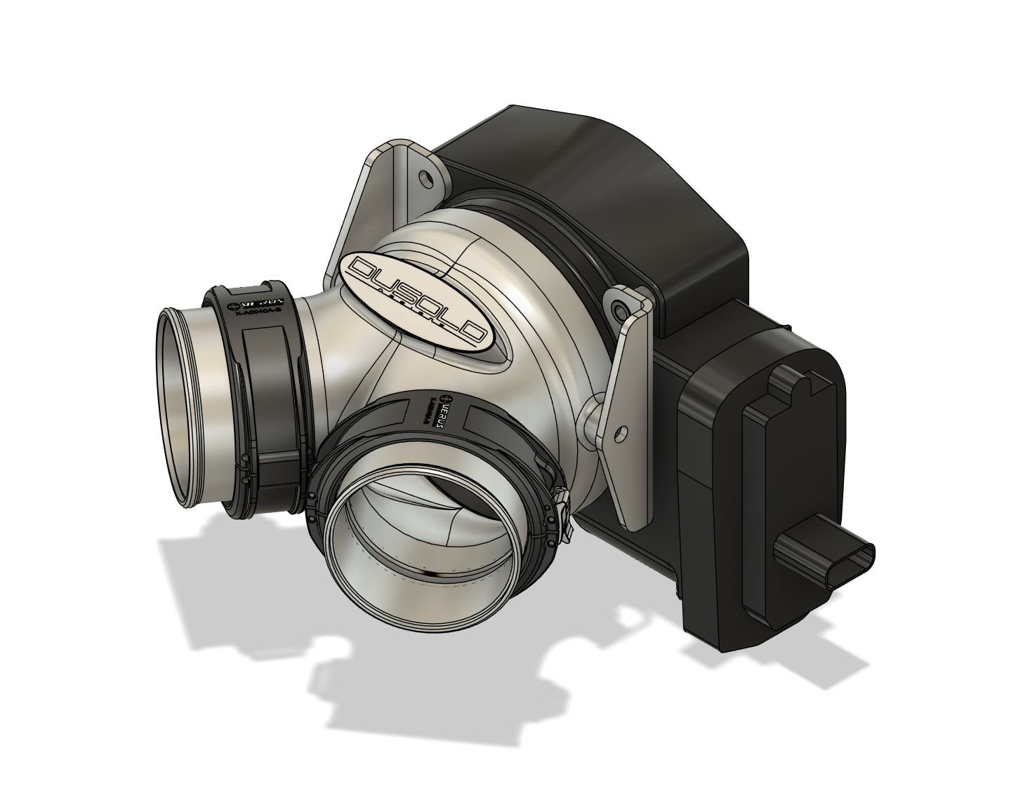 Billet 'Y' with dual 2.5" Inlets for 4" Throttle Body